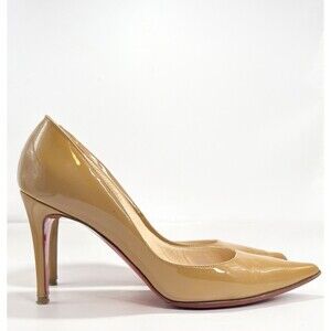 Christian Louboutin Nude Decoltissimo Patent Calf Stiletto Heels 85mm Sz EU 36